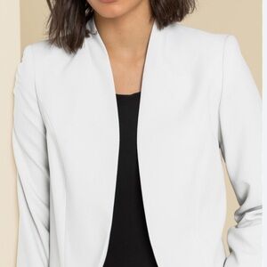 Zara Basic White Limited Edition Grommet Blazer Sz S embellished Back